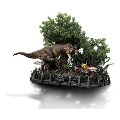 Jurassic Park statuette 1/20 Demi Art Scale T-Rex Chase 30 cm | IRON STUDIOS