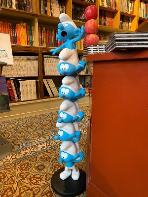 🟦 Colonne Schtroumpf XXL Collector 1 mètre Peyo – Collectoys Résine | Plastoy 