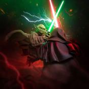 Star Wars statuette 1/10 Deluxe Art Scale Yoda vs Emperor Palpatine (CCXP Exclusive 2024) 31 cm | IRON STUDIOS