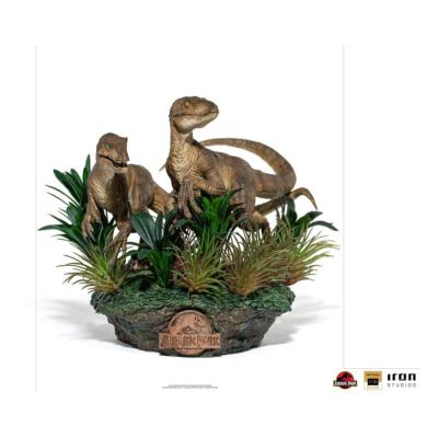 Jurassic Park Statuette 1/10 Deluxe Art Scale Just The Two Raptors 20 cm | IRON STUDIOS