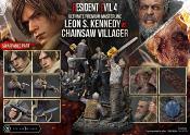 Resident Evil 4 statuette Ultimate Premium Masterline Series 1/4 Leon S. Kennedy vs. Chainsaw Villager 76 cm | PRIME 1 STUDIO